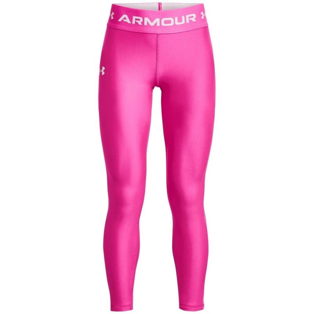 Under Armour Girls Logo Leggings / Pink/White